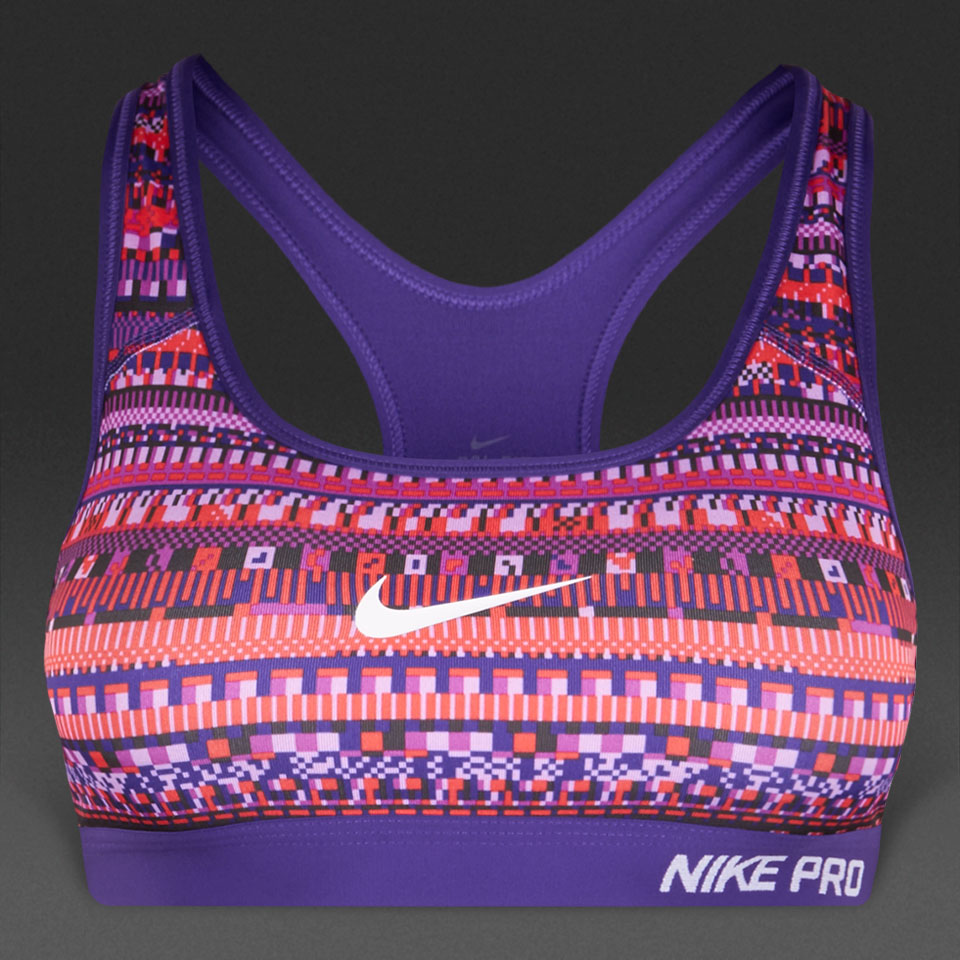 Nike Pro Classic Pad 8 Bit Bra Light Crimson/Black/Court Purple/White for Women